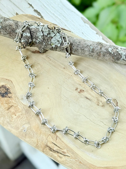 Stainless Steel Barbed Wire Chain Necklace