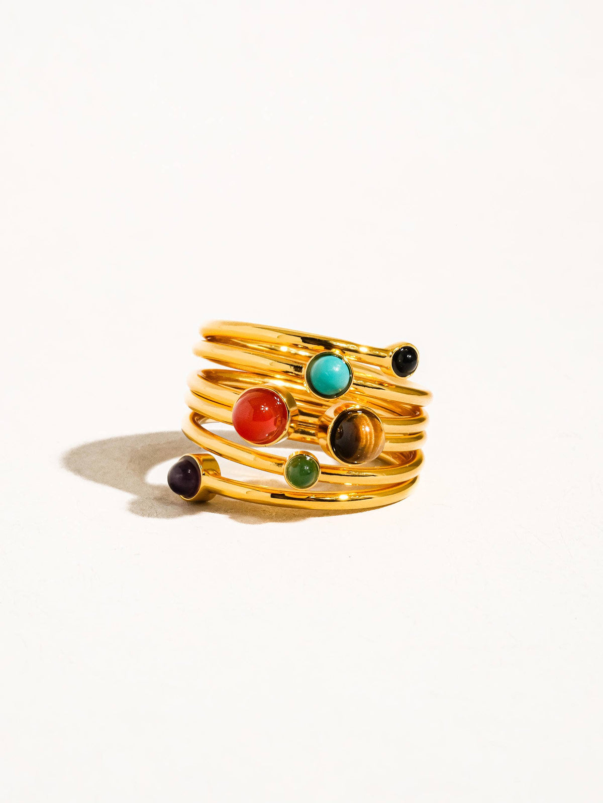 Gold Multi-Color Gemstone Ring