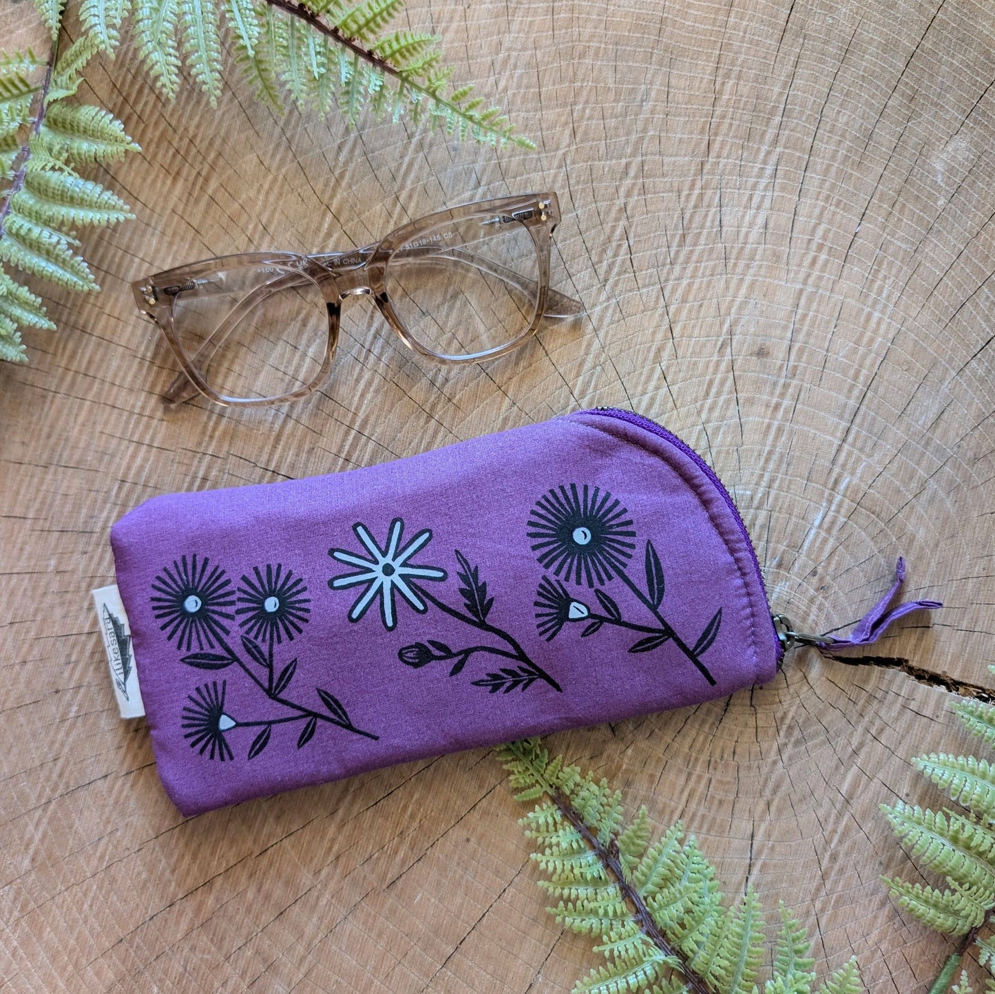 Glasses case | flower cushioned zipper pouch