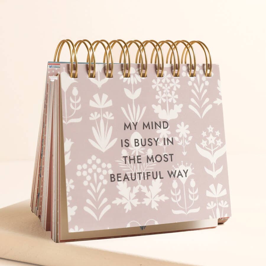 Blue Wildflower Affirmations Desktop Flip Chart