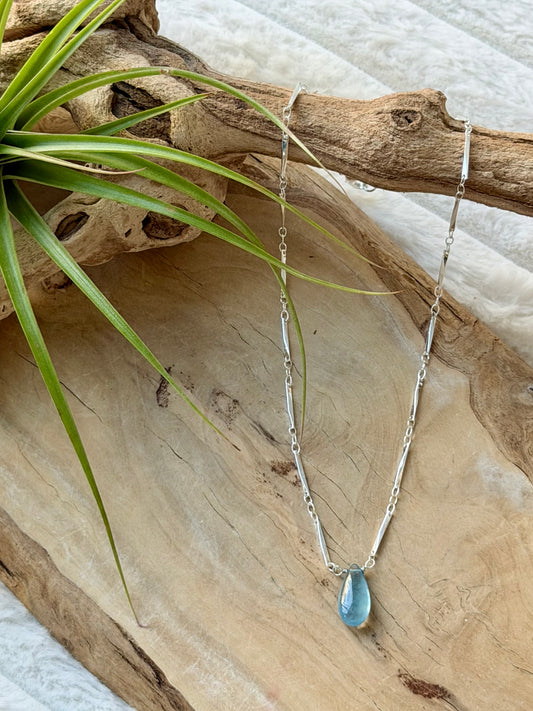 Aquamarine + Silver Necklace