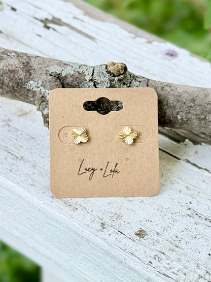 Textured Clover Mini Stud Earrings