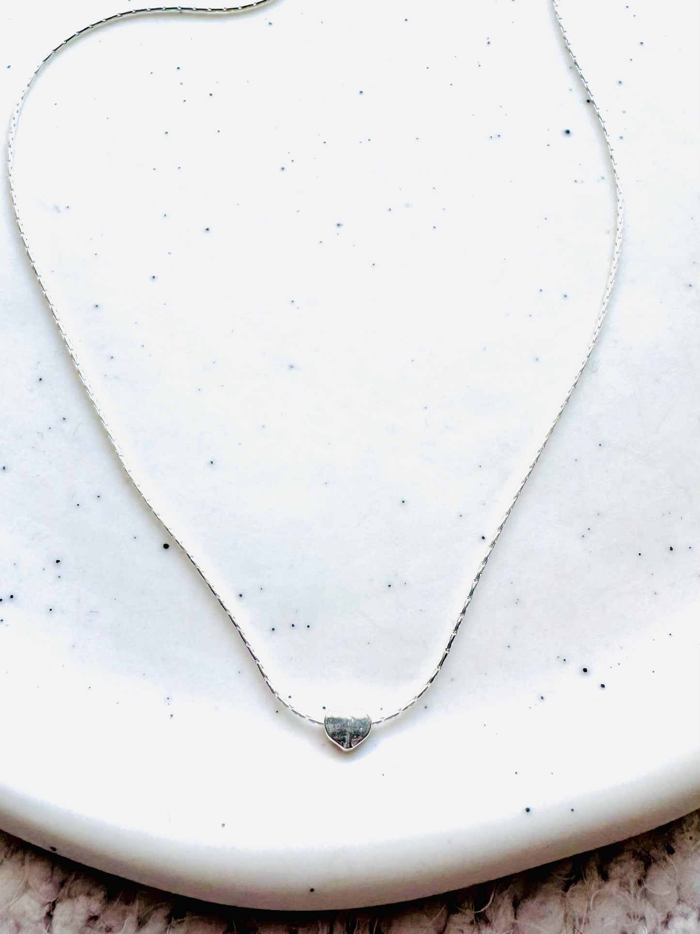 Tiny Silver Heart Necklace