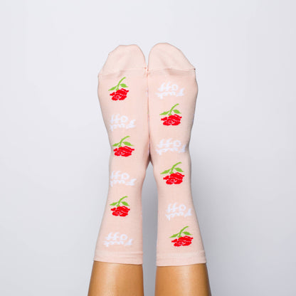 Fuck Off Rose Crew Socks