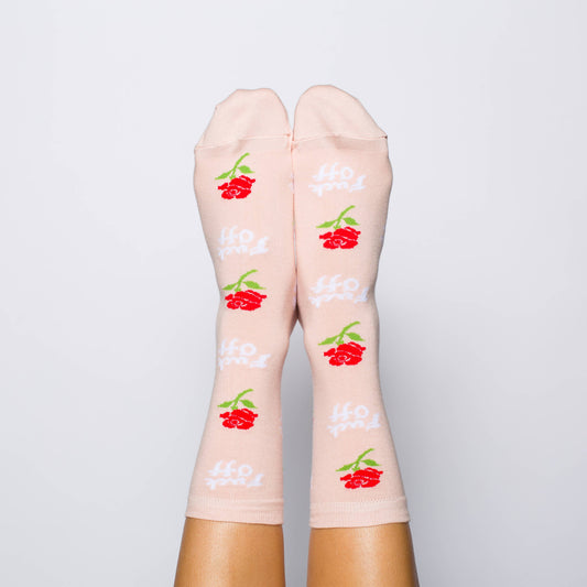 Fuck Off Rose Crew Socks