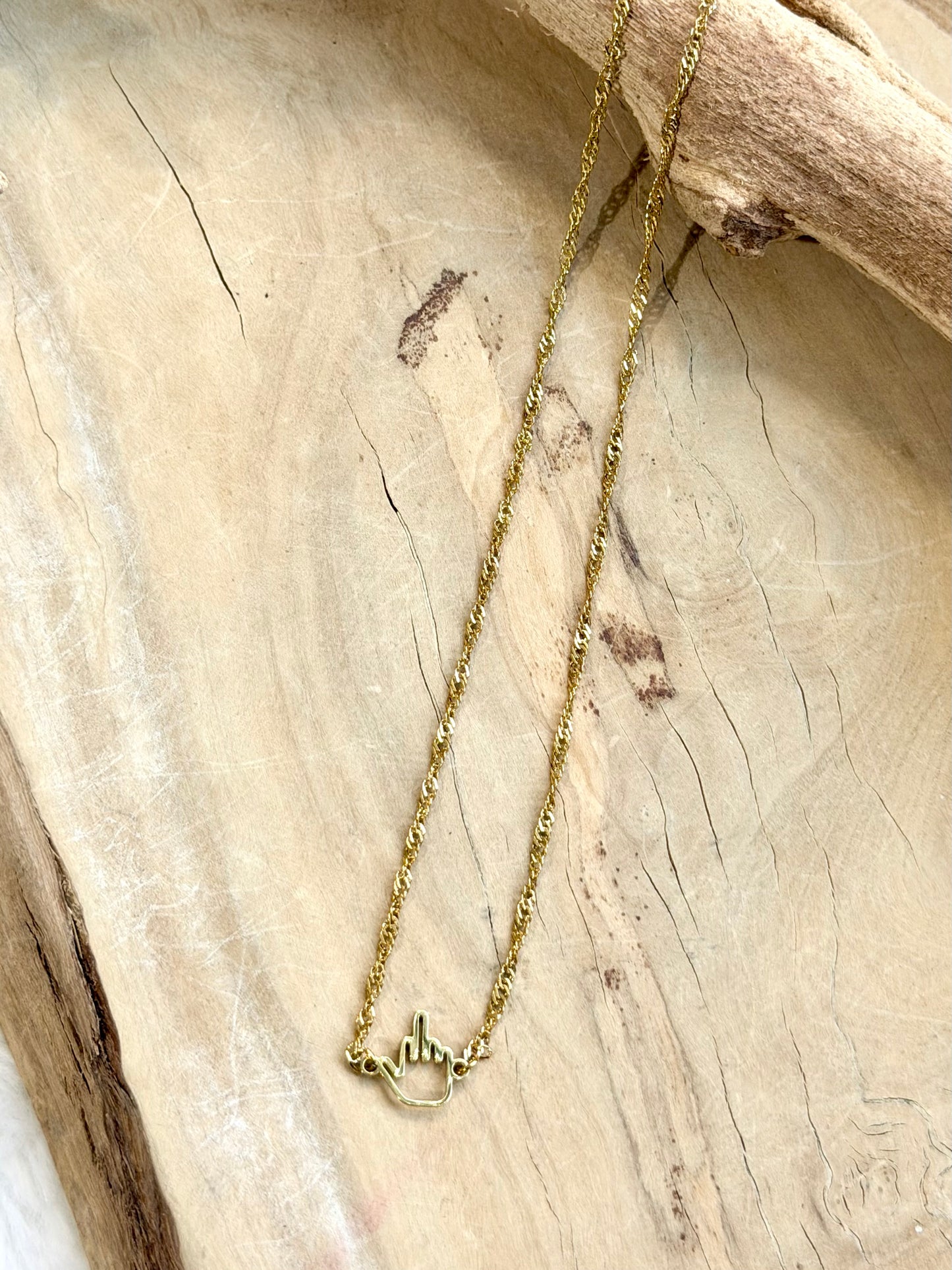 Stainless Steel Middle Finger Necklace