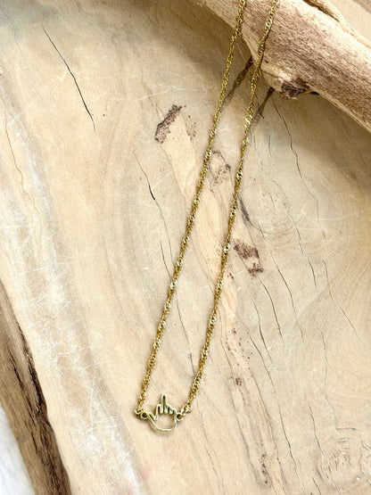 Stainless Steel Middle Finger Necklace