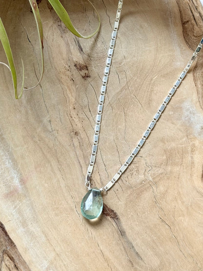 Green Fluorite + Silver Necklace