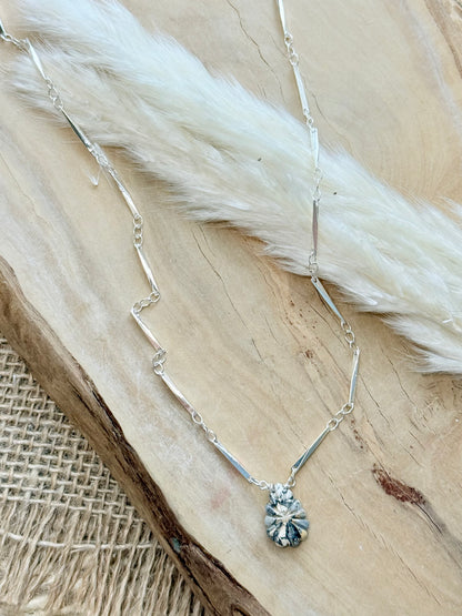 Hand-Carved Jasper + Silver Necklace