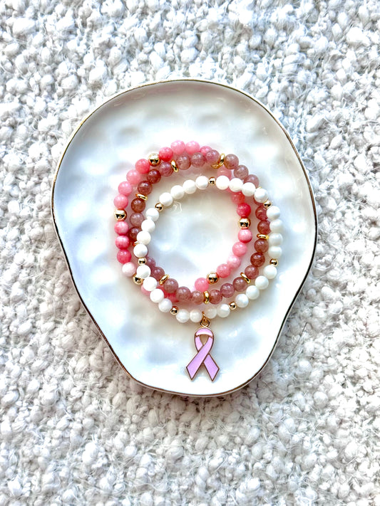 Breast Cancer Awareness Bracelet Trio