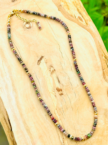 Tourmaline + Gold Necklace