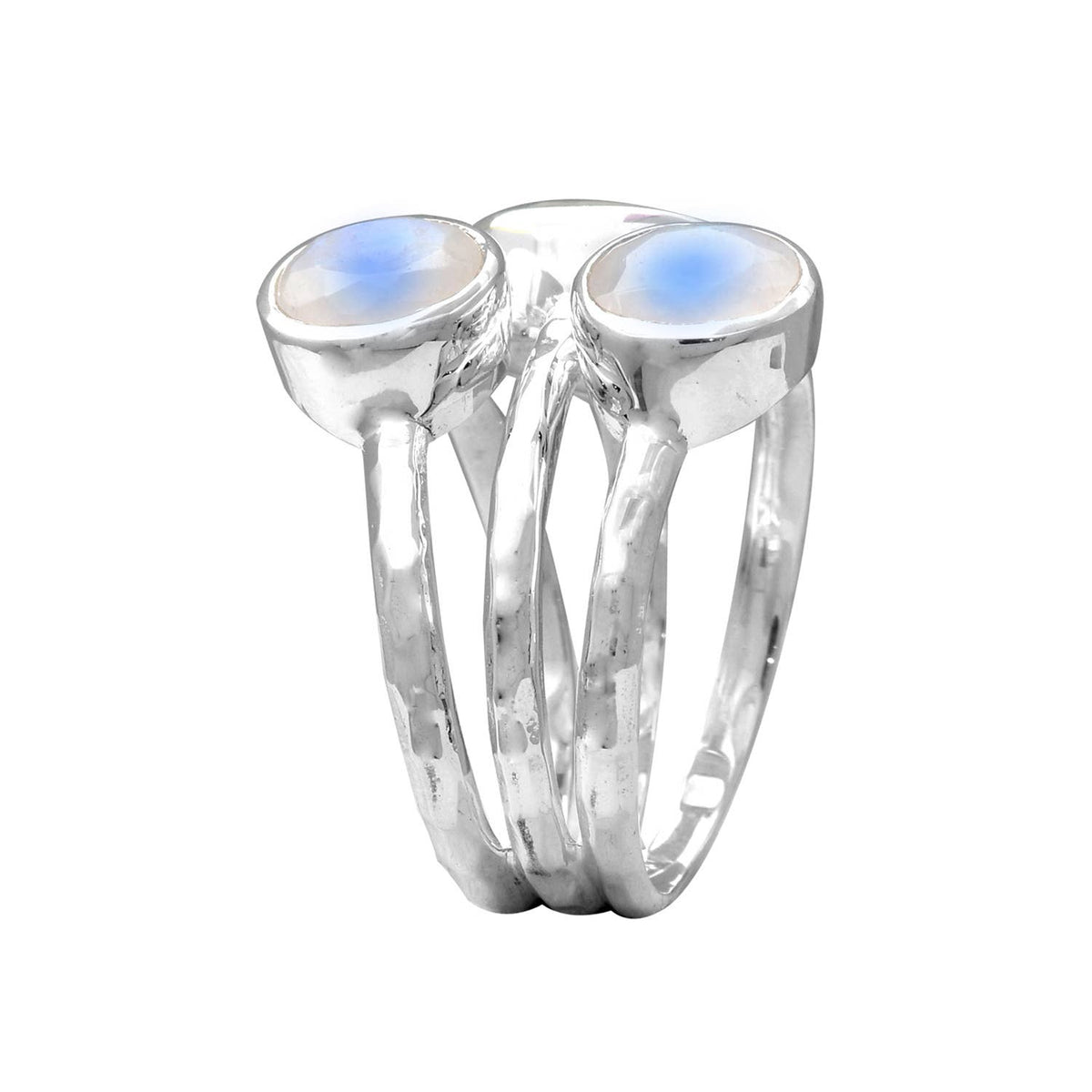 Rainbow Moonstone + Sterling Silver Ring