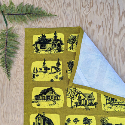 Tea towel | houses - yellow architecture