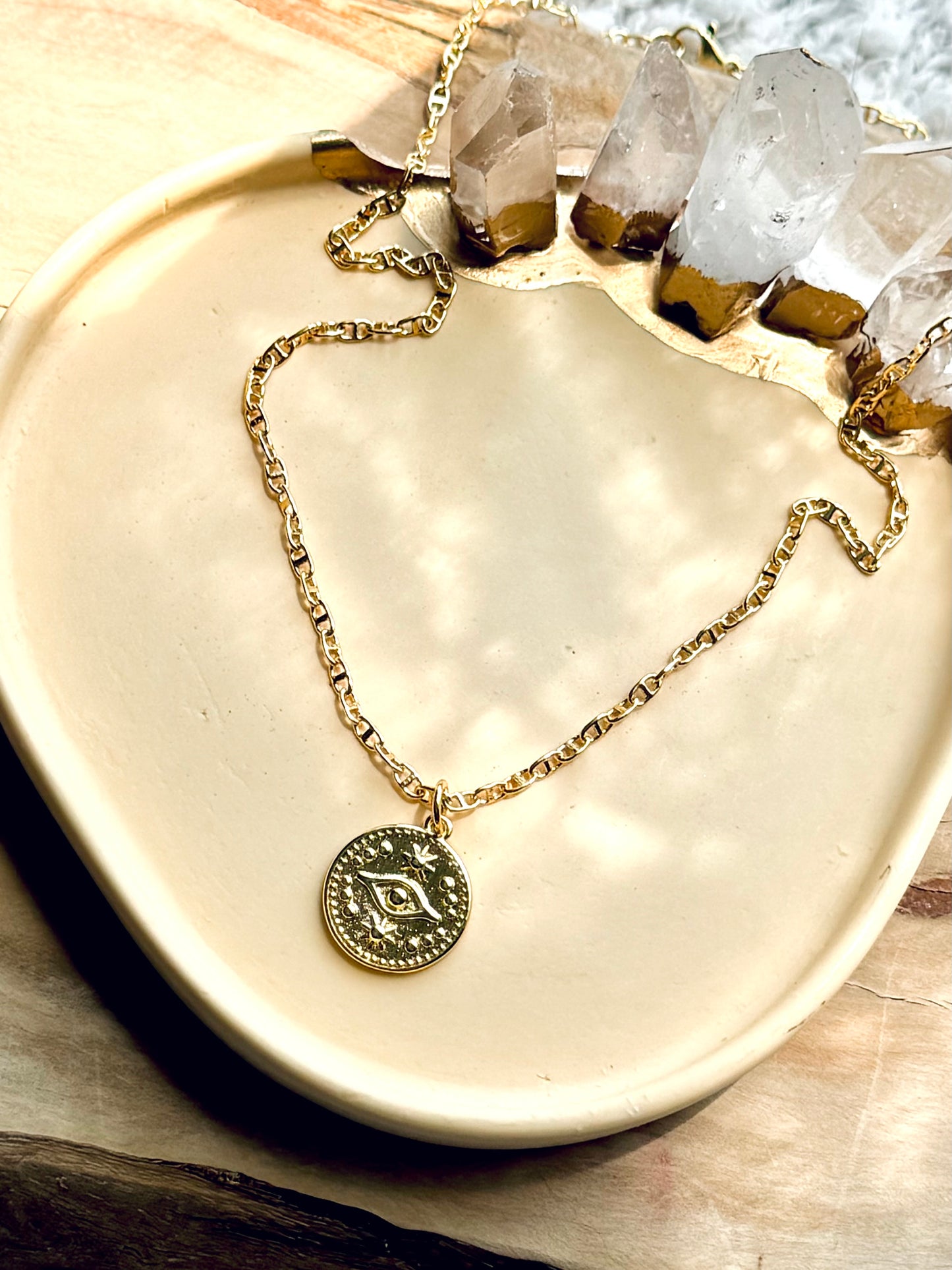 Gold Evil Eye Necklace