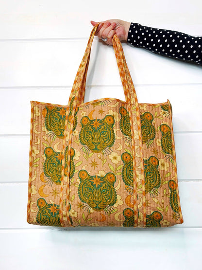Sandstone Celestial Tiger Tote Bag