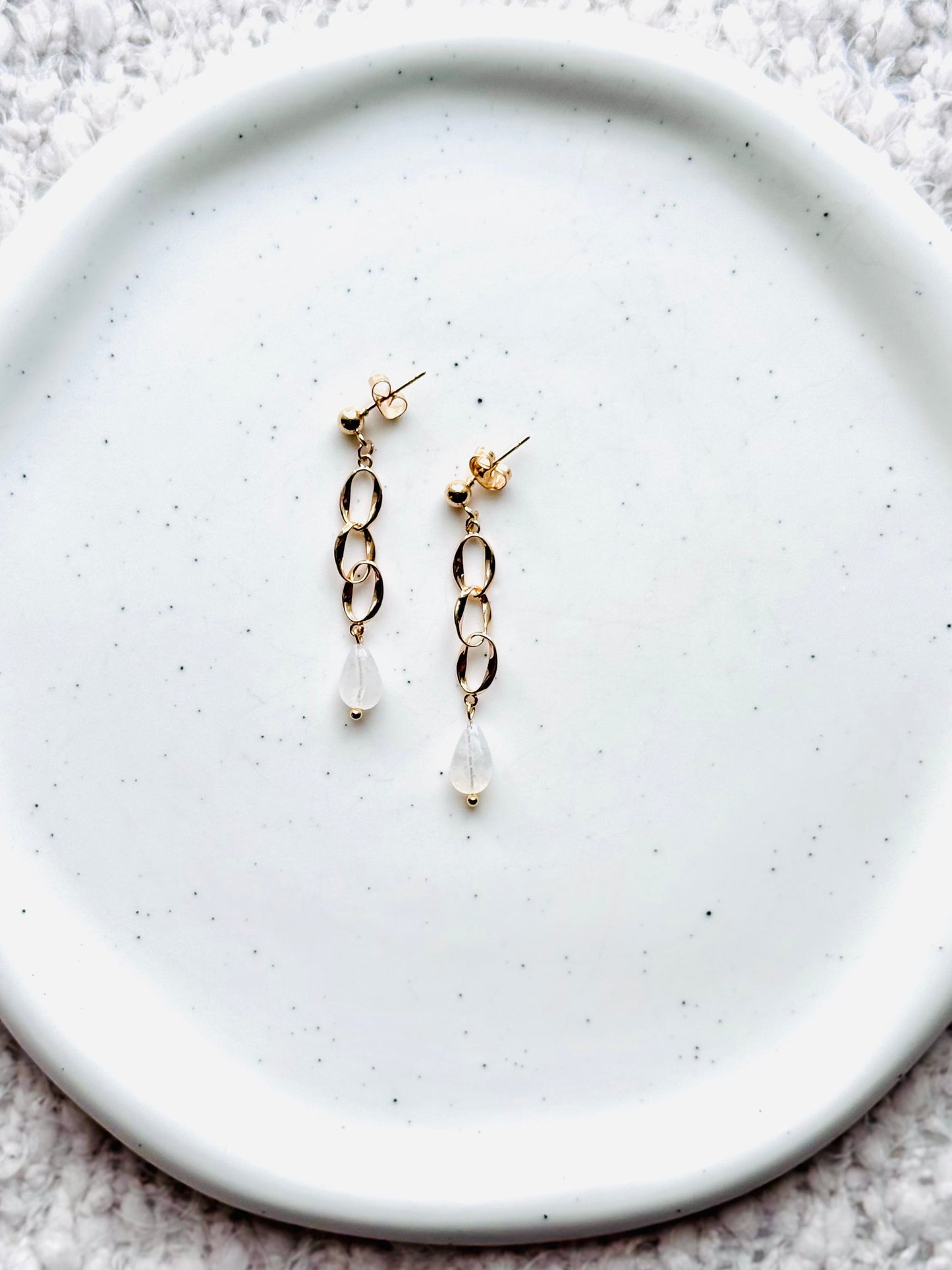 Petite Gemstone + Gold Oval Earrings