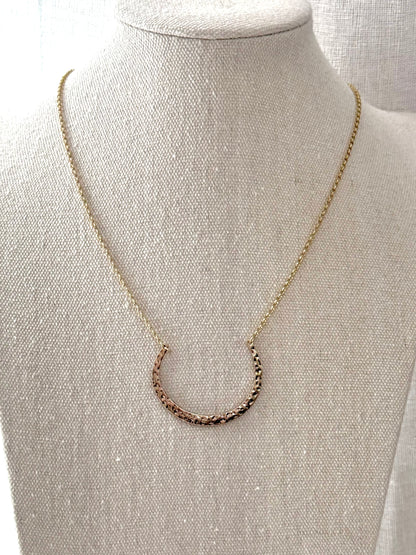 Matte Gold Horseshoe Necklace