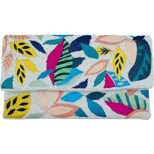 Beaded Clutch: Colorful Leaves