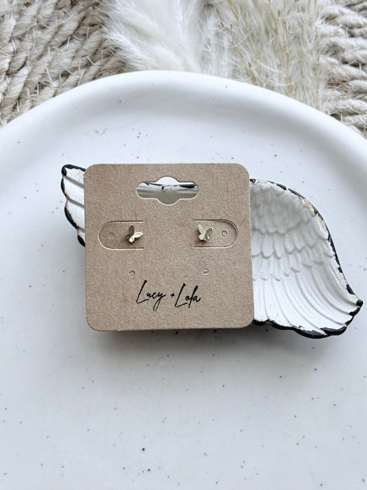 Gold Butterfly Mini Stud Earrings