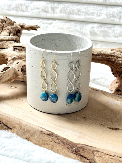 Afghanite + Matte Infinity Earrings