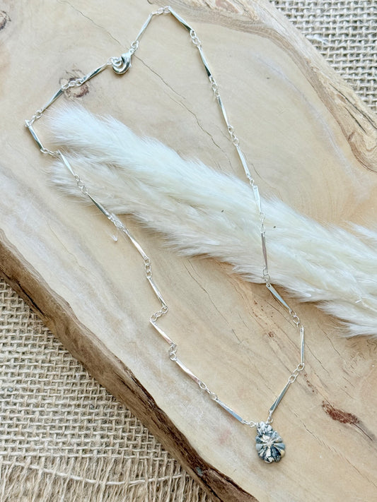 Hand-Carved Jasper + Silver Necklace