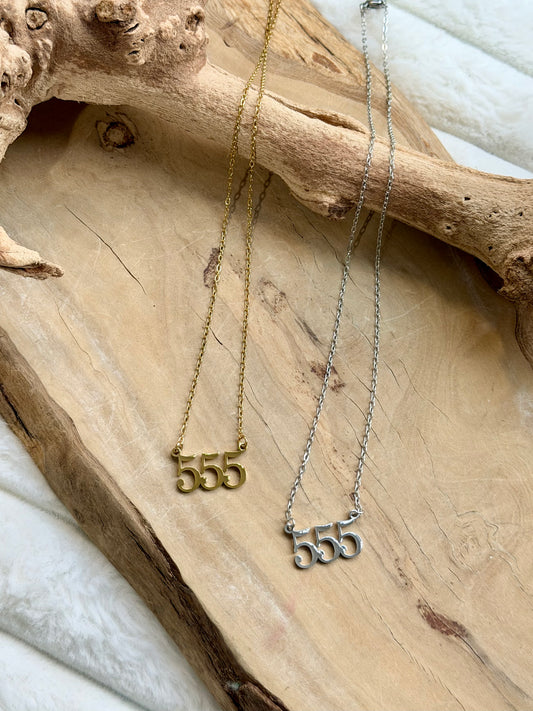 Dainty Angel Number 555 Necklace