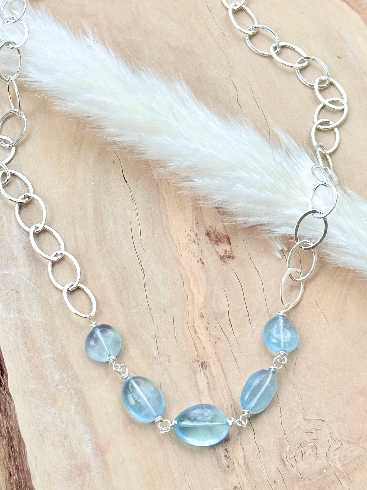 Aquamarine + Silver Necklace