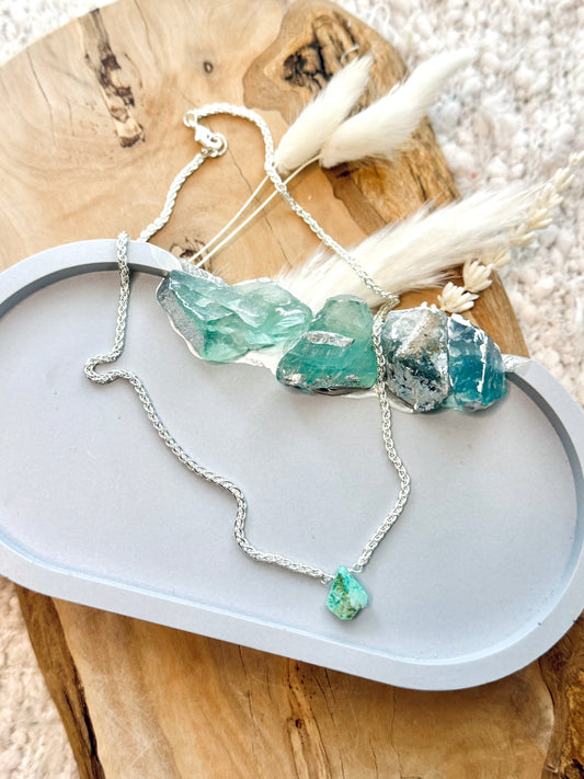 Peruvian Turquoise + Silver Necklace