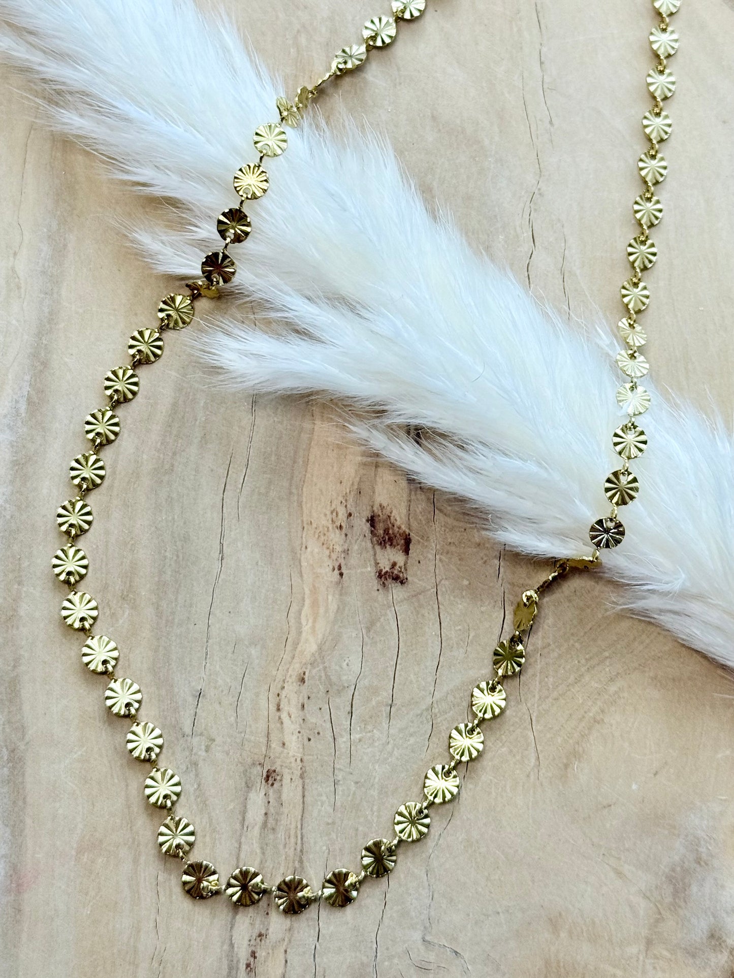 Sunburst Sequin Chain Necklace