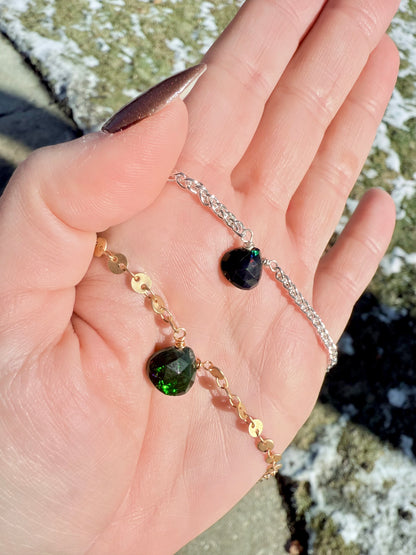 Black Ethiopian Opal + Silver Necklace