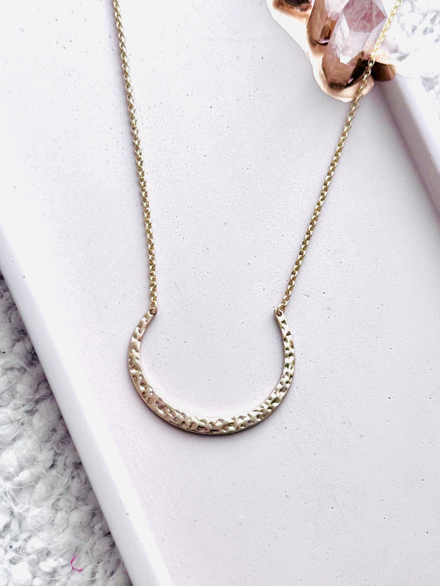 Matte Gold Horseshoe Necklace