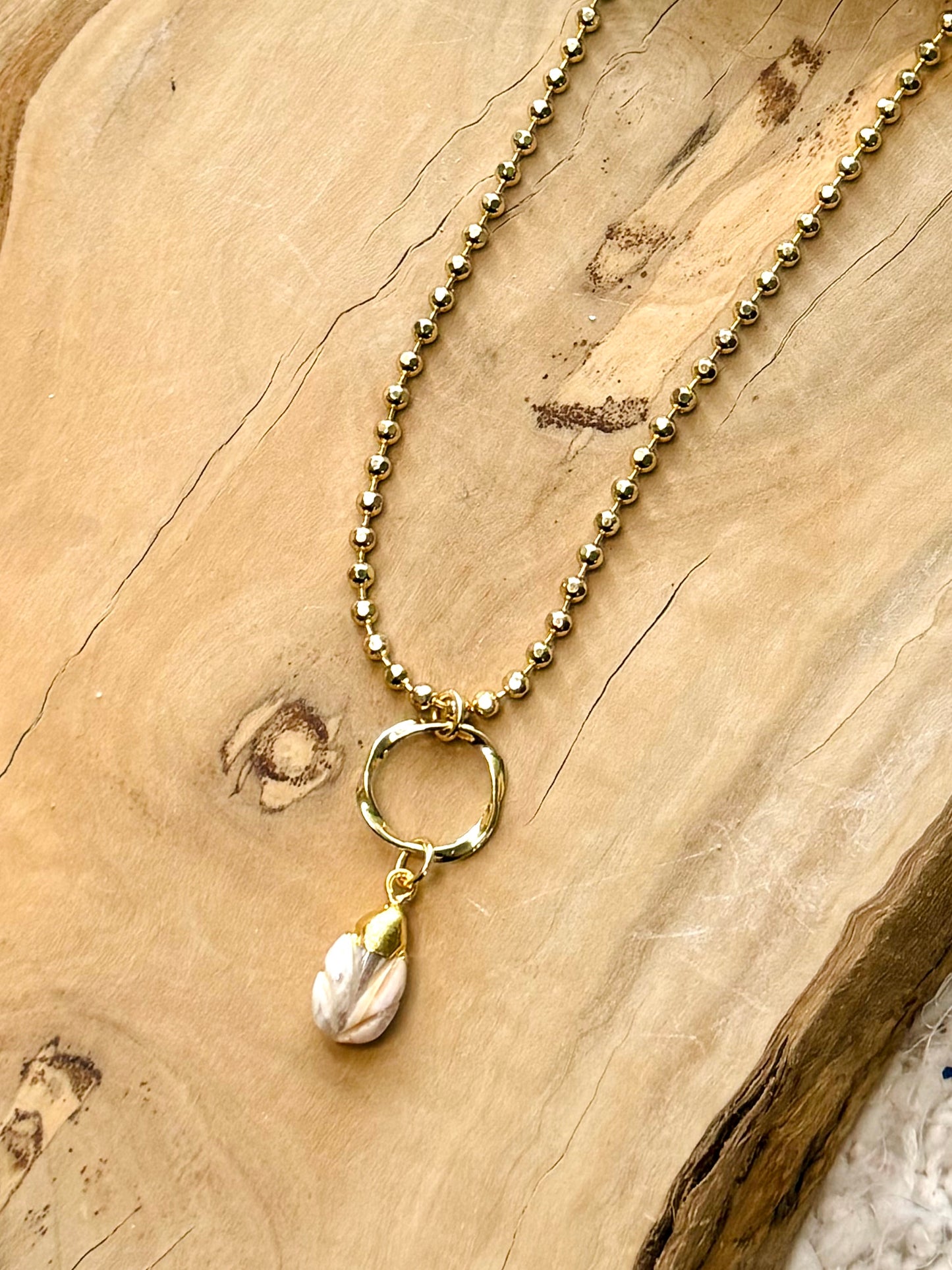 Opal + Gold Eternity Necklace