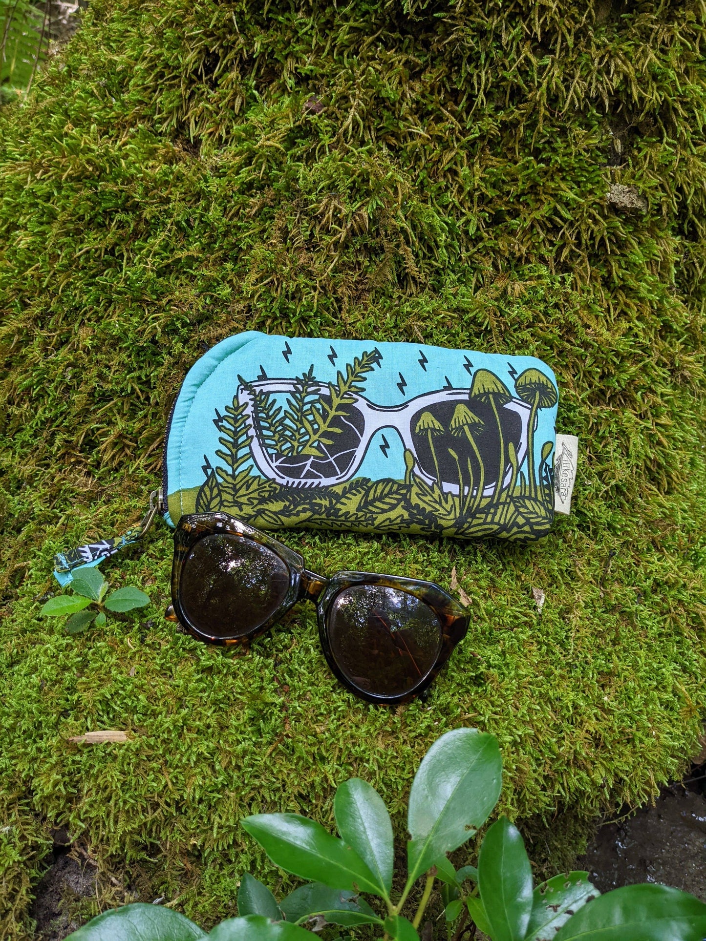 Glasses case | green & blue glasses