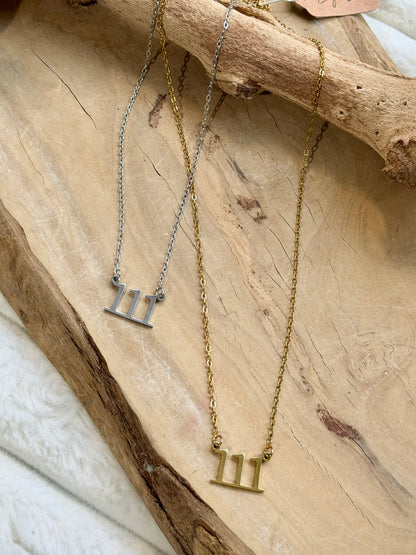 Dainty Angel Number 111 Necklace