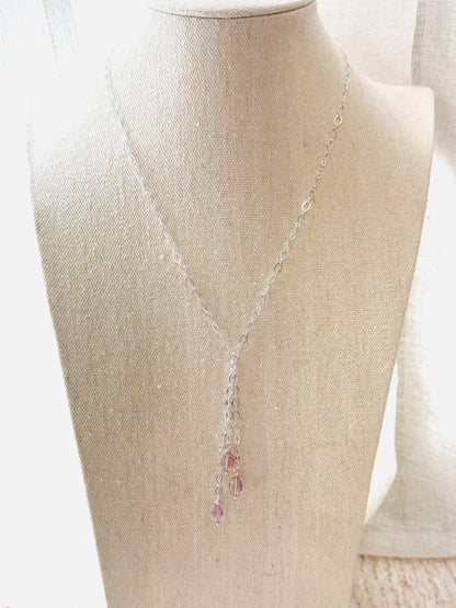 Ametrine + Silver Lariat Necklace