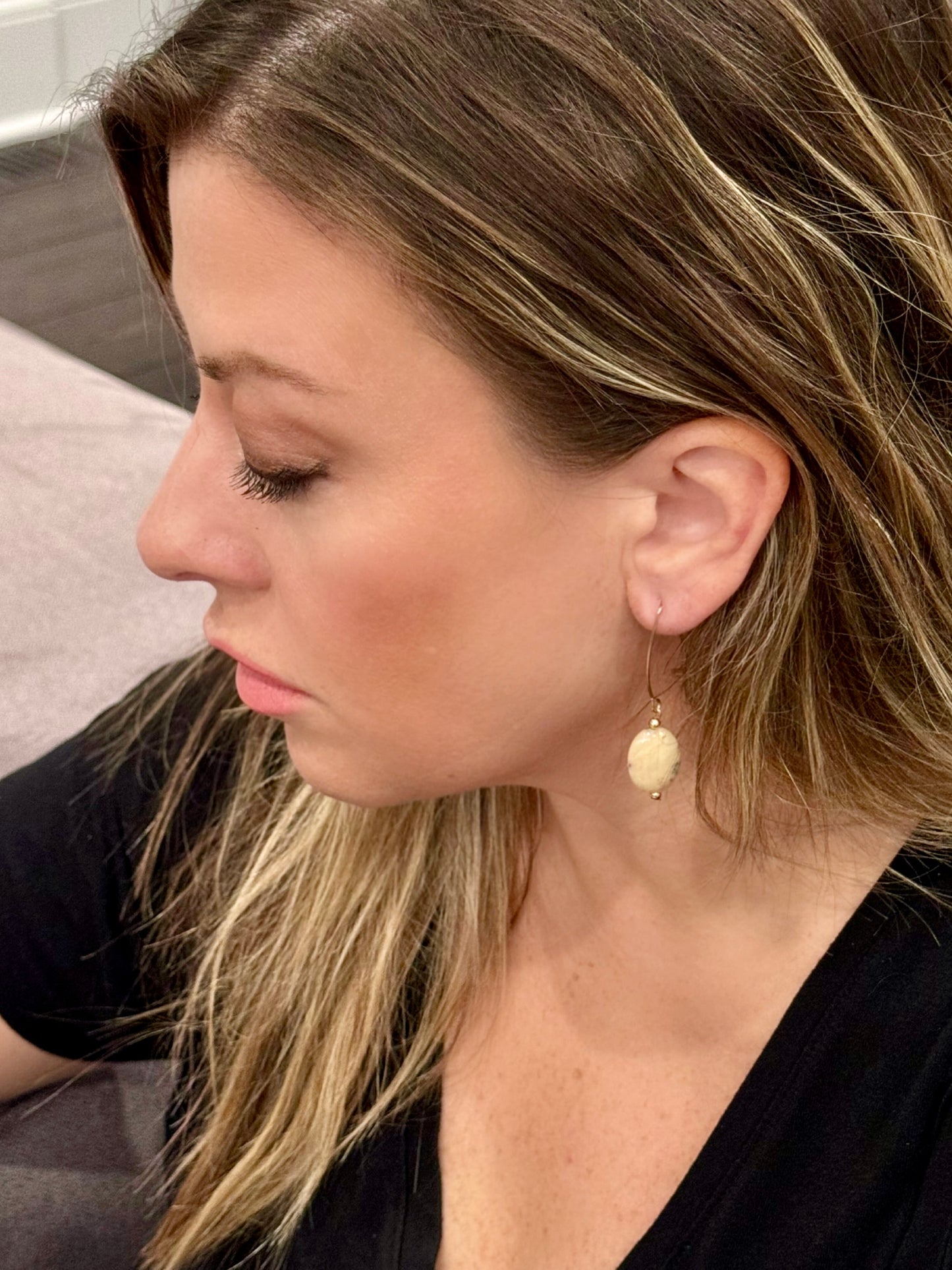 African Opal + Gold Earrings