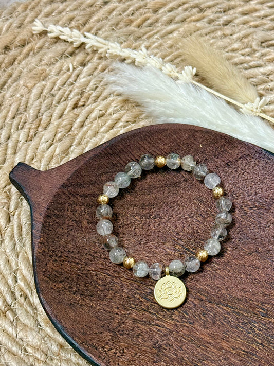 Phantom Agate + Gold Chunky Charm Band