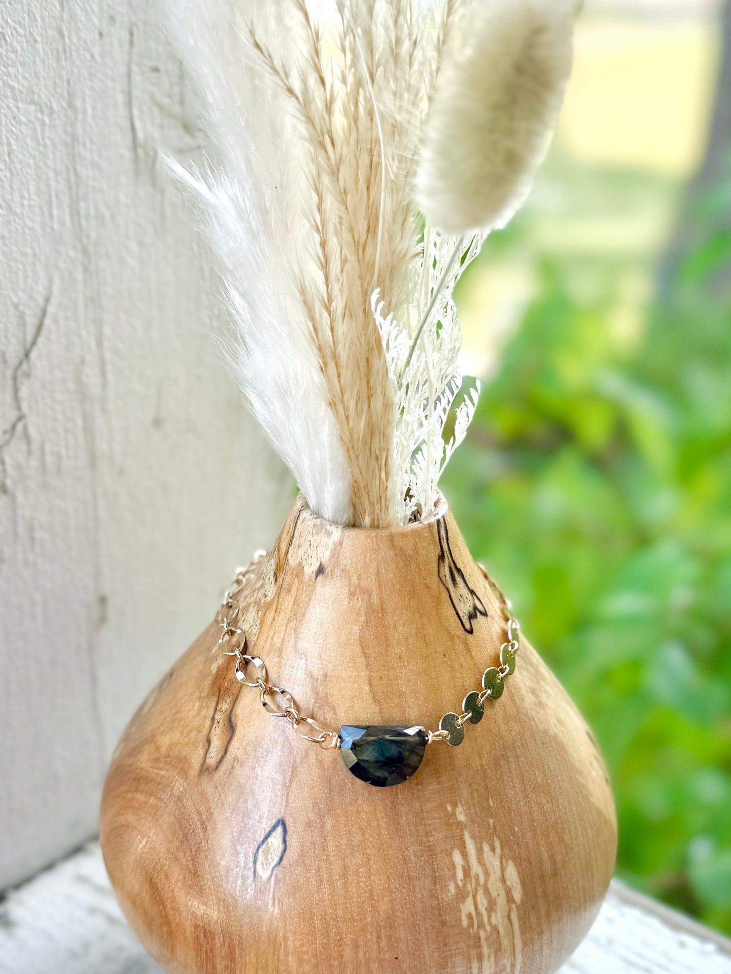 Labradorite + Gold Chain Bracelet