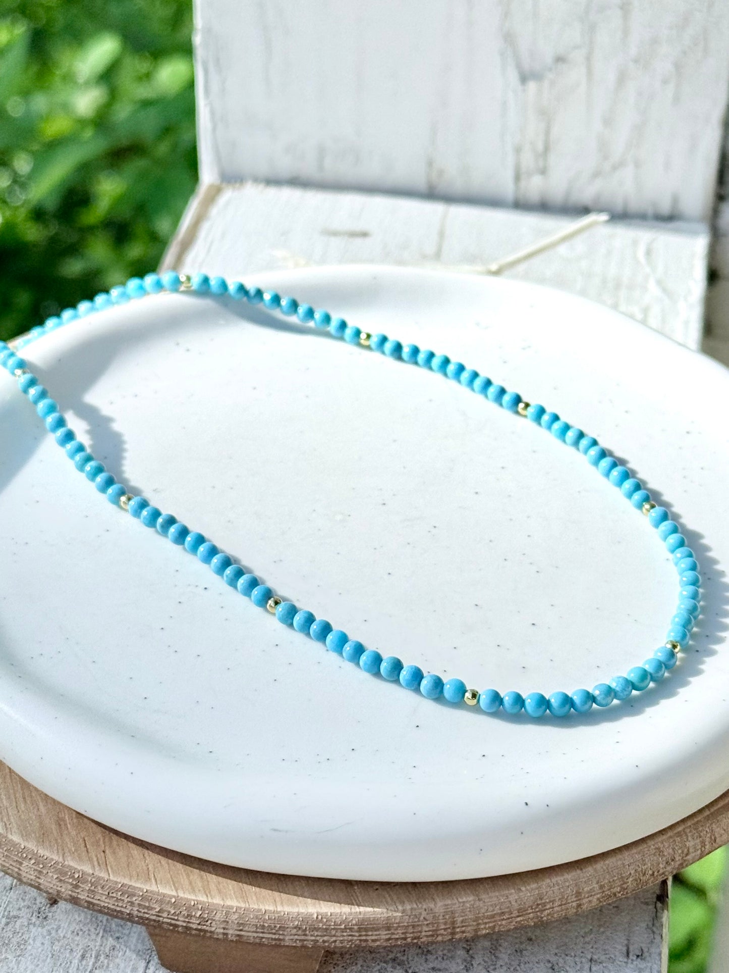 Luxe Sleeping Beauty Turquoise + Gold Necklace