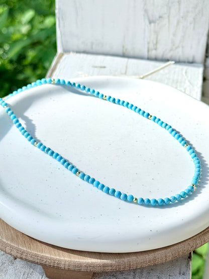 Luxe Sleeping Beauty Turquoise + Gold Necklace