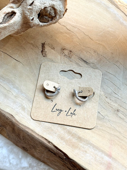 Green Eyed + Scaled Snake Huggie Earrings