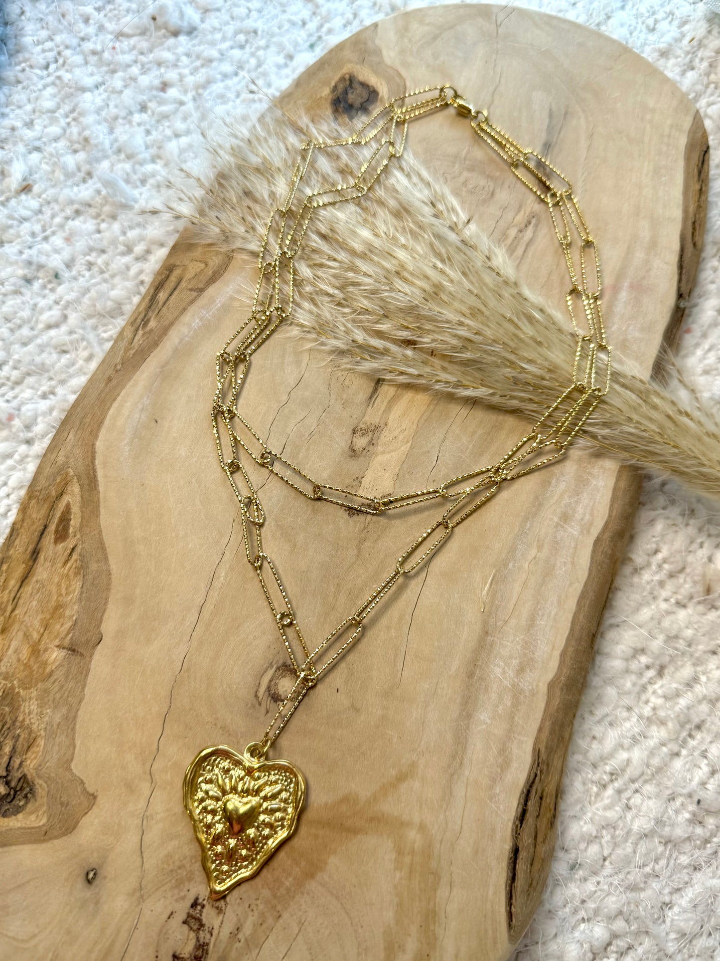 Gold Heart Duet Necklace