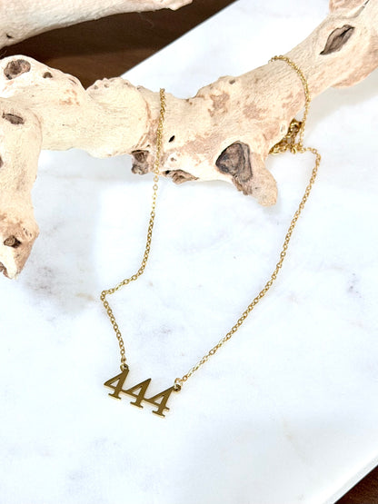 Dainty Angel Number 444 Necklace