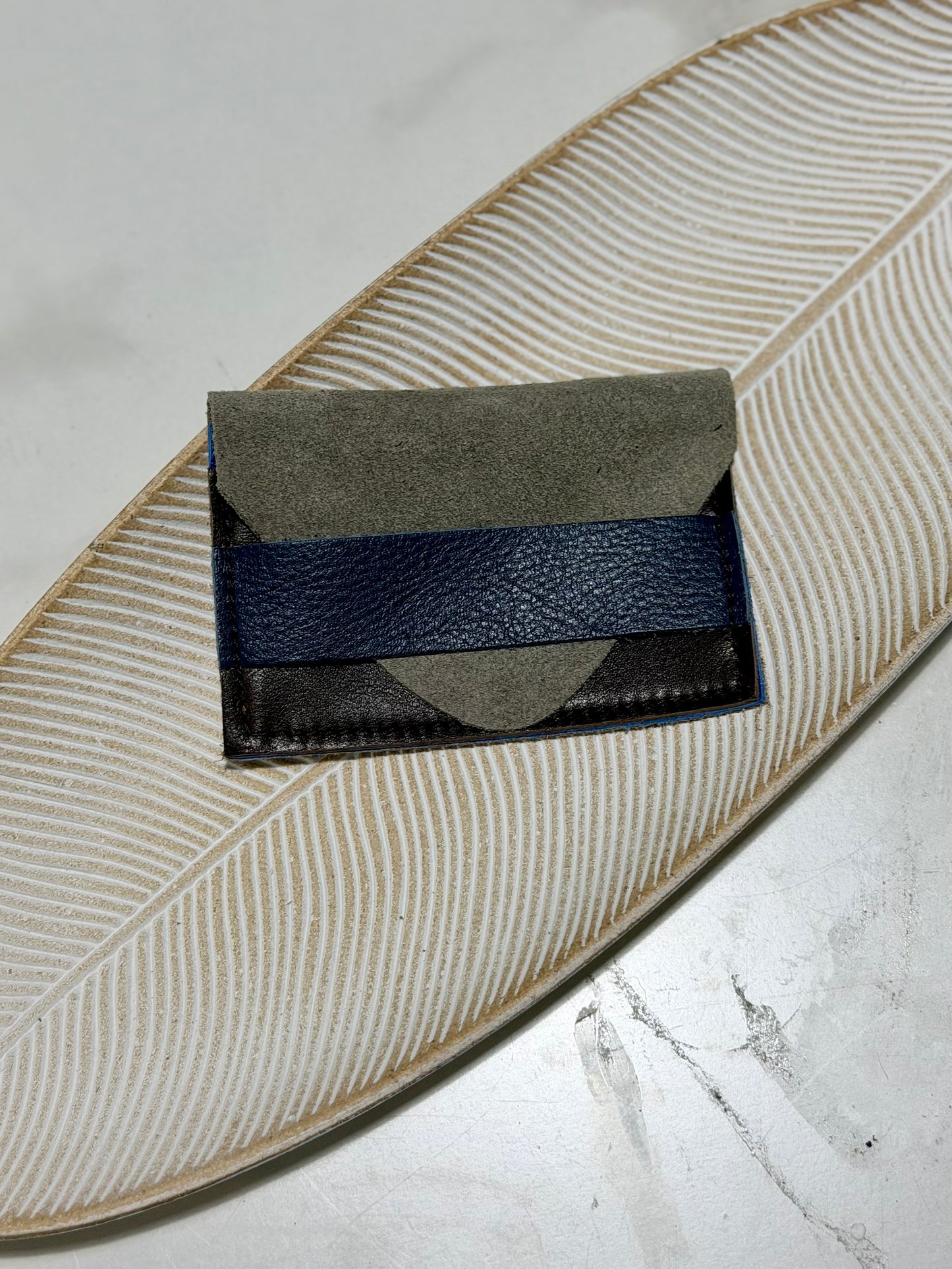 Bird Trouble Mixed Leather Minimal Wallet