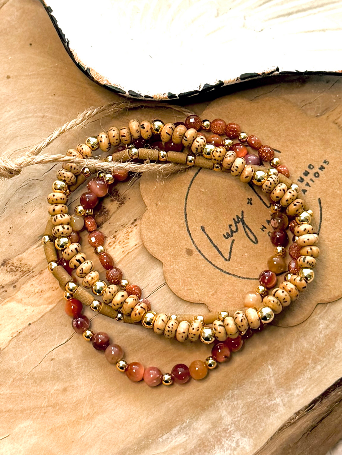 Goldstone + Brown Gold Stack (4-stack)