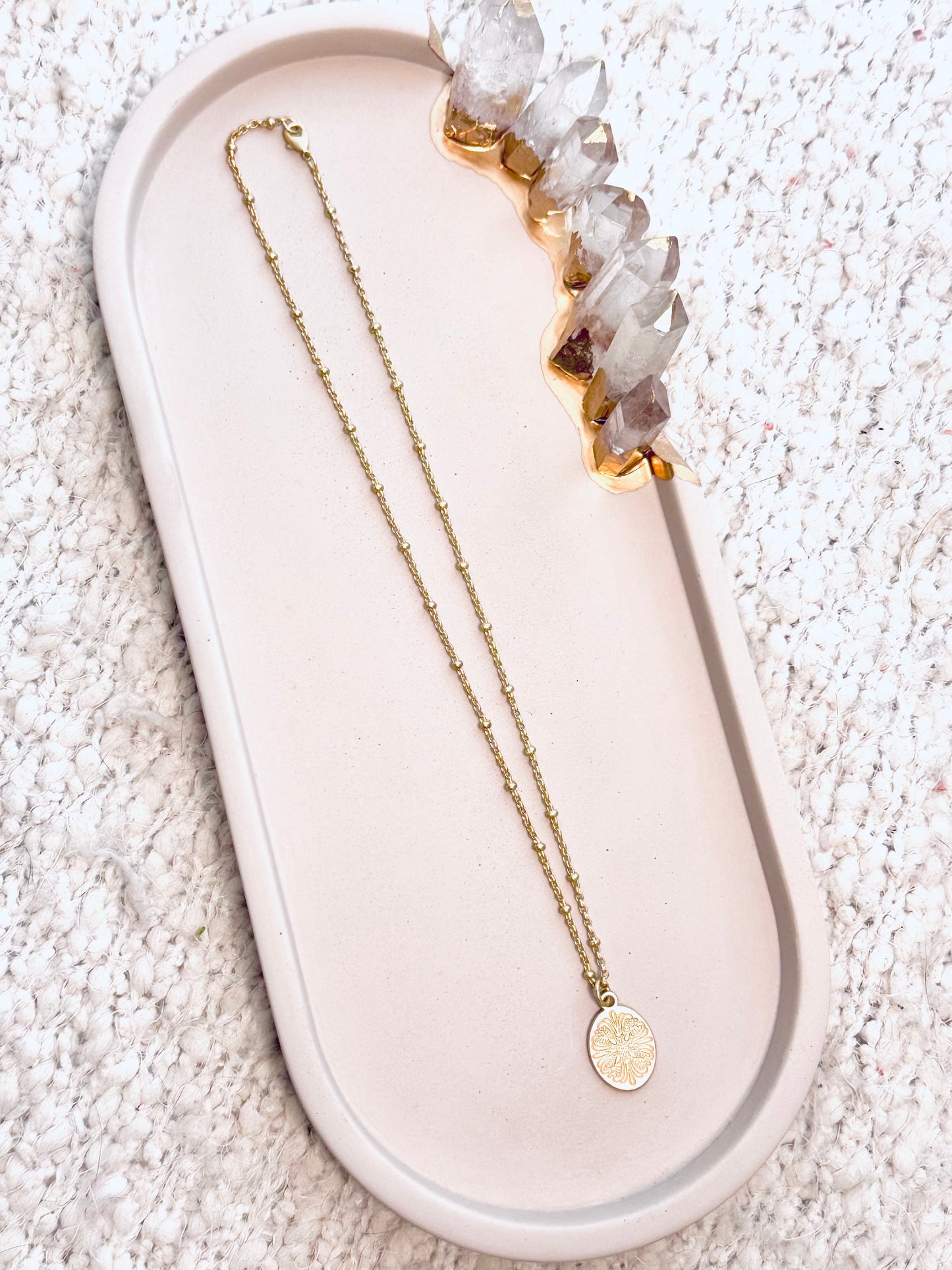 Matte Gold Floral Necklace