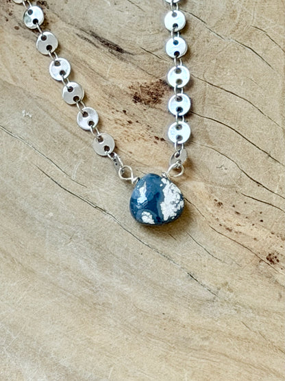 Lightning Ridge Australian Opal + Stainless Steel Sequin Necklace