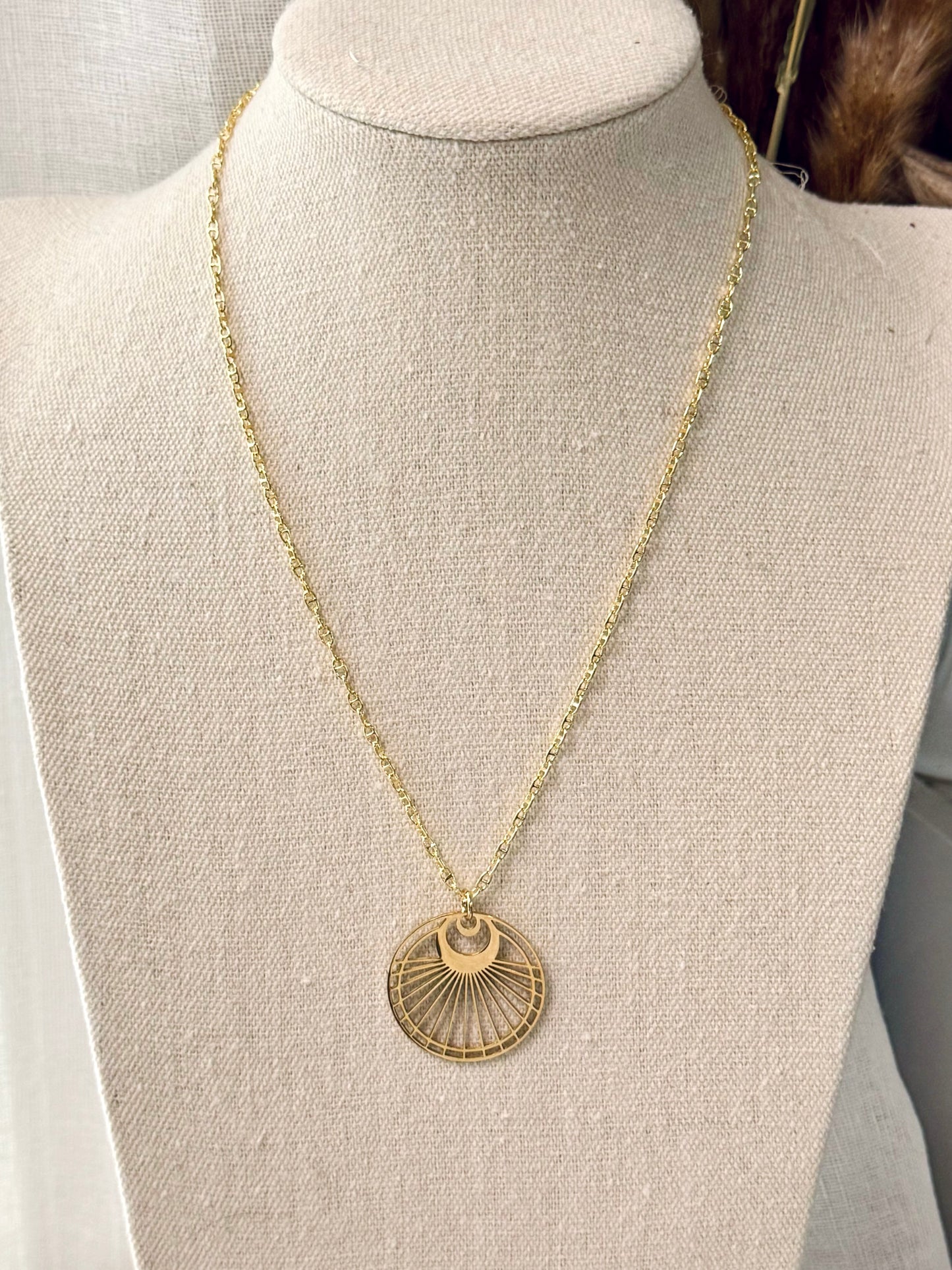 Gold Sun Ray Necklace