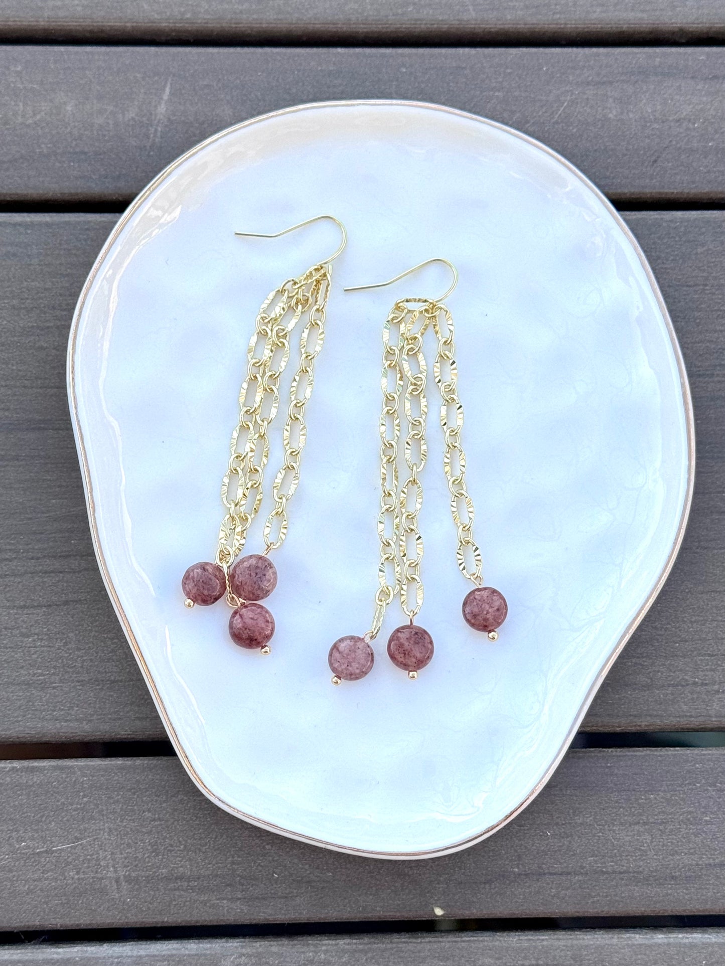 Muscovite + Gold Waterfall Earrings