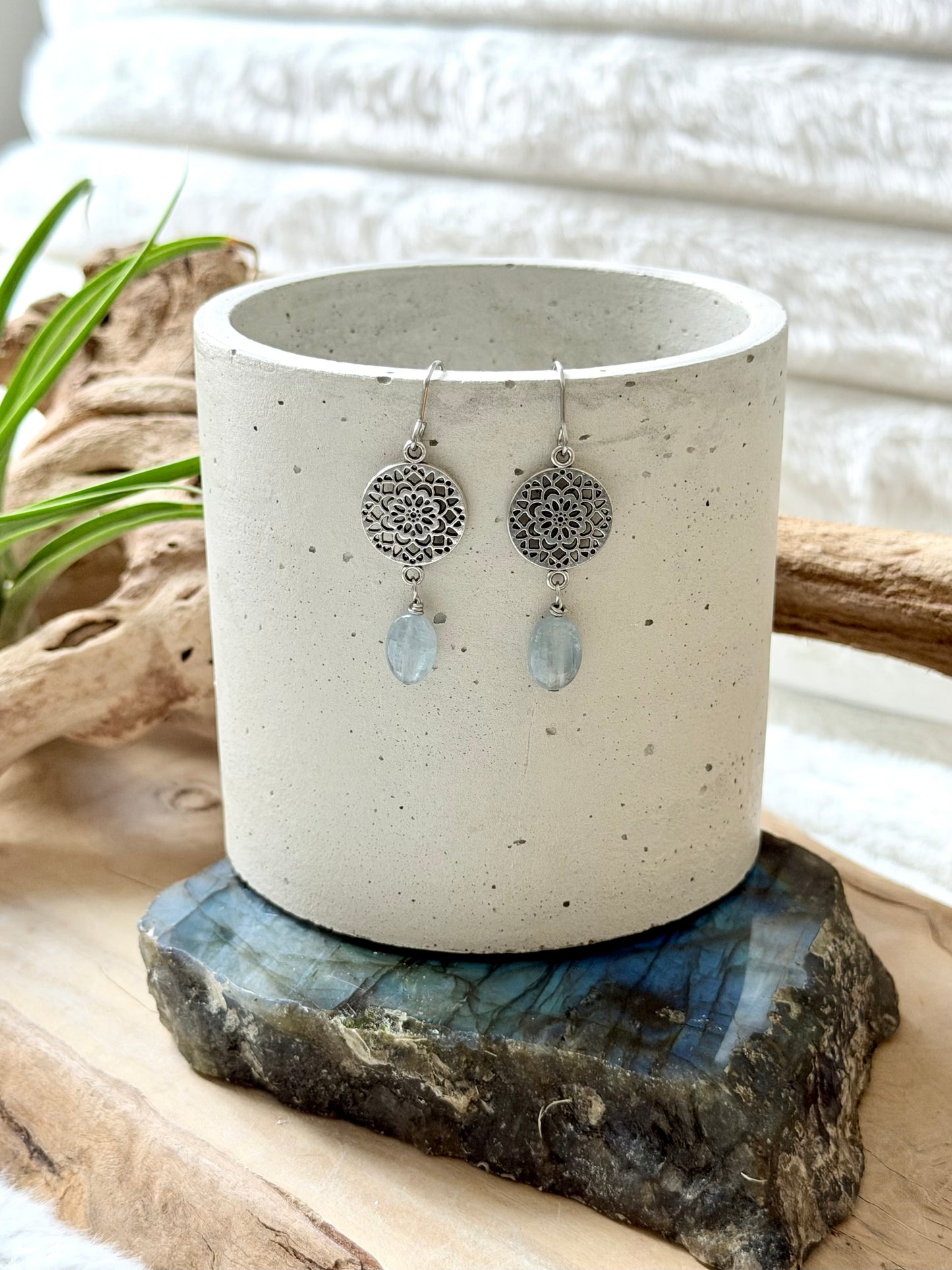 Kyanite + Silver Earrings